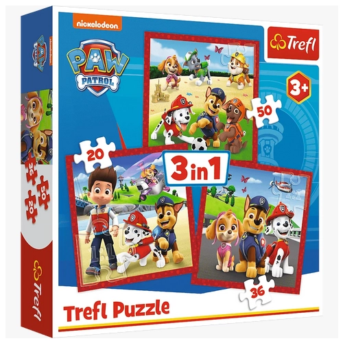 Puzzle 3w1 Psi Patrol Wesołe pieski Paw Patrol 34867